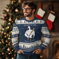 Funny Mess With The Honk You Get The Bonk Ugly Christmas Sweater Muscle Silly Goose - Wonder Print Shop