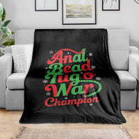 Funny Anal Bead Tug O War Christmas Throw Blanket Inappropriate Adult Humor Weird Cringe - Wonder Print Shop
