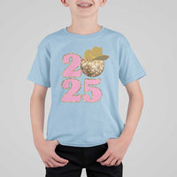 Howdy New Year 2025 T Shirt For Kid Happy New Year Sparkling Cowboy Cowgirl