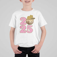 Howdy New Year 2025 T Shirt For Kid Happy New Year Sparkling Cowboy Cowgirl