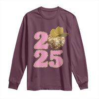 Howdy New Year 2025 Long Sleeve Shirt Happy New Year Sparkling Cowboy Cowgirl