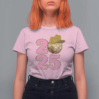 Howdy New Year 2025 T Shirt For Women Happy New Year Sparkling Cowboy Cowgirl - Wonder Print Shop