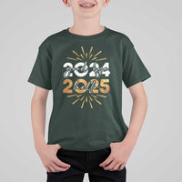 Goodbye 2024 Hello 2025 T Shirt For Kid New Year's Eve Party Fireworks - Wonder Print Shop