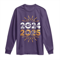 Goodbye 2024 Hello 2025 Long Sleeve Shirt New Year's Eve Party Fireworks