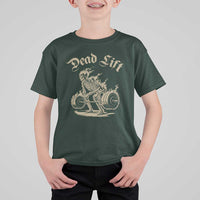 Funny Deadlifts Lifting Weights Gym Skeleton T Shirt For Kid - Wonder Print Shop