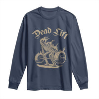 Funny Deadlifts Lifting Weights Gym Skeleton Long Sleeve Shirt - Wonder Print Shop
