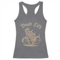 Funny Deadlifts Lifting Weights Gym Skeleton Racerback Tank Top - Wonder Print Shop