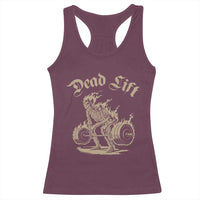 Funny Deadlifts Lifting Weights Gym Skeleton Racerback Tank Top - Wonder Print Shop
