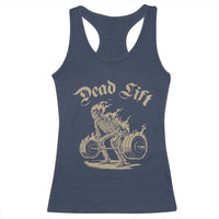 Funny Deadlifts Lifting Weights Gym Skeleton Racerback Tank Top - Wonder Print Shop