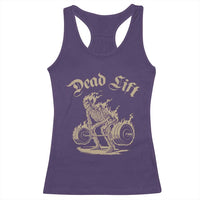 Funny Deadlifts Lifting Weights Gym Skeleton Racerback Tank Top - Wonder Print Shop