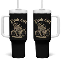 Funny Deadlifts Lifting Weights Gym Skeleton Tumbler With Handle - Wonder Print Shop