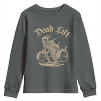 Funny Deadlifts Lifting Weights Gym Skeleton Youth Sweatshirt - Wonder Print Shop