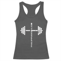 Christian Bible Gym Racerback Tank Top Jesus Weightlifter Workout Faith Philippians 4 13 - Wonder Print Shop
