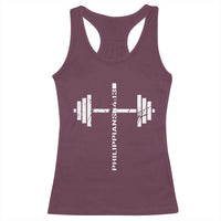 Christian Bible Gym Racerback Tank Top Jesus Weightlifter Workout Faith Philippians 4 13 - Wonder Print Shop
