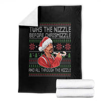 Funny Christmas Hip Hop Rap Gang Throw Blanket Twas The Nizzle Before Chrismizzle And All Through The Hizzle - Wonder Print Shop