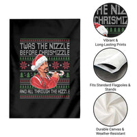 Funny Christmas Hip Hop Rap Gang Garden Flag Twas The Nizzle Before Chrismizzle And All Through The Hizzle - Wonder Print Shop
