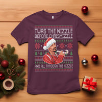 Funny Christmas Hip Hop Rap Gang T Shirt Twas The Nizzle Before Chrismizzle And All Through The Hizzle - Wonder Print Shop