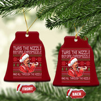 Funny Christmas Hip Hop Rap Gang Ceramic Ornament Twas The Nizzle Before Chrismizzle And All Through The Hizzle - Wonder Print Shop