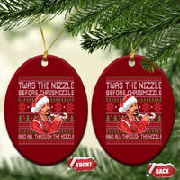 Funny Christmas Hip Hop Rap Gang Ceramic Ornament Twas The Nizzle Before Chrismizzle And All Through The Hizzle - Wonder Print Shop