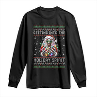 Funny Terrifier Christmas Santa Long Sleeve Shirt Getting Into The Holiday Spirit Horror Movie - Wonder Print Shop