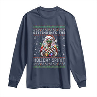 Funny Terrifier Christmas Santa Long Sleeve Shirt Getting Into The Holiday Spirit Horror Movie - Wonder Print Shop
