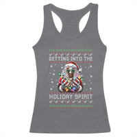 Funny Terrifier Christmas Santa Racerback Tank Top Getting Into The Holiday Spirit Horror Movie - Wonder Print Shop