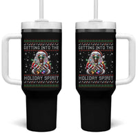 Funny Terrifier Christmas Santa Tumbler With Handle Getting Into The Holiday Spirit Horror Movie - Wonder Print Shop