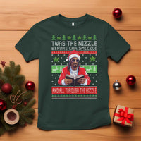 Funny Christmas Hip Hop Rap Gang T Shirt Twas The Nizzle Before Chrismizzle And All Through The Hizzle Weed - Wonder Print Shop