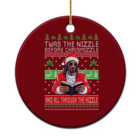 Funny Christmas Hip Hop Rap Gang Ceramic Ornament Twas The Nizzle Before Chrismizzle And All Through The Hizzle Weed - Wonder Print Shop