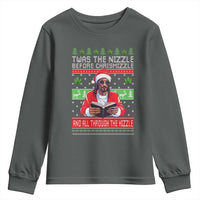 Funny Christmas Hip Hop Rap Gang Youth Sweatshirt Twas The Nizzle Before Chrismizzle And All Through The Hizzle Weed - Wonder Print Shop