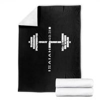Christian Bible Gym Throw Blanket Jesus Weightlifter Workout Faith Isaiah 40 31 - Wonder Print Shop