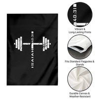 Christian Bible Gym Garden Flag Jesus Weightlifter Workout Faith Isaiah 40 31 - Wonder Print Shop