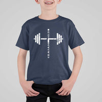 Christian Bible Gym T Shirt For Kid Jesus Weightlifter Workout Faith Isaiah 40 31 - Wonder Print Shop