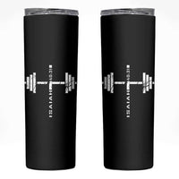 Christian Bible Gym Skinny Tumbler Jesus Weightlifter Workout Faith Isaiah 40 31 - Wonder Print Shop