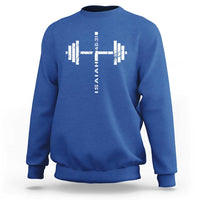 Christian Bible Gym Sweatshirt Jesus Weightlifter Workout Faith Isaiah 40 31 - Wonder Print Shop