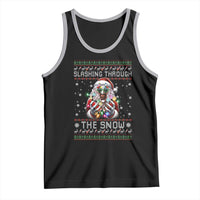 Funny Terrifier Christmas Santa Tank Top Slashing Through The Snow Xmas Horror Movie - Wonder Print Shop