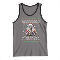 Funny Terrifier Christmas Santa Tank Top Slashing Through The Snow Xmas Horror Movie - Wonder Print Shop