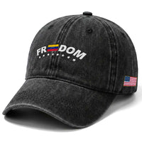 Freedom For Venezuela Washed Cotton Baseball Cap Venezuelan Flag Eight Stars Bandera