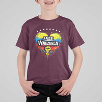 Free Venezuela T Shirt For Kid Freedom Venezuelan Flag Hand Fist Graphic - Wonder Print Shop