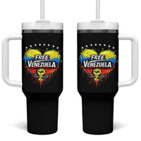 Free Venezuela Tumbler With Handle Freedom Venezuelan Flag Hand Fist Graphic - Wonder Print Shop
