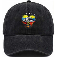Free Venezuela Washed Cotton Baseball Cap Freedom Venezuelan Flag Hand Fist Graphic