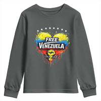 Free Venezuela Youth Sweatshirt Freedom Venezuelan Flag Hand Fist Graphic - Wonder Print Shop