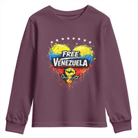 Free Venezuela Youth Sweatshirt Freedom Venezuelan Flag Hand Fist Graphic - Wonder Print Shop