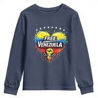 Free Venezuela Youth Sweatshirt Freedom Venezuelan Flag Hand Fist Graphic - Wonder Print Shop