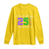 251 Mardi Gras Mobile Alabama Long Sleeve Shirt Where It All Began Fat Tuesday Carnival Glitter Print