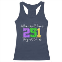 251 Mardi Gras Mobile Alabama Racerback Tank Top Where It All Began Fat Tuesday Carnival Glitter Print