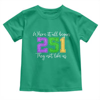 251 Mardi Gras Mobile Alabama Toddler T Shirt Where It All Began Fat Tuesday Carnival Glitter Print