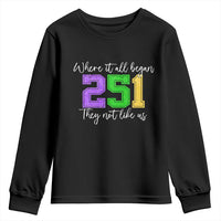 251 Mardi Gras Mobile Alabama Youth Sweatshirt Where It All Began Fat Tuesday Carnival Glitter Print