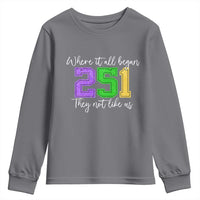 251 Mardi Gras Mobile Alabama Youth Sweatshirt Where It All Began Fat Tuesday Carnival Glitter Print