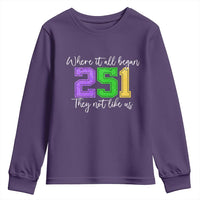251 Mardi Gras Mobile Alabama Youth Sweatshirt Where It All Began Fat Tuesday Carnival Glitter Print
